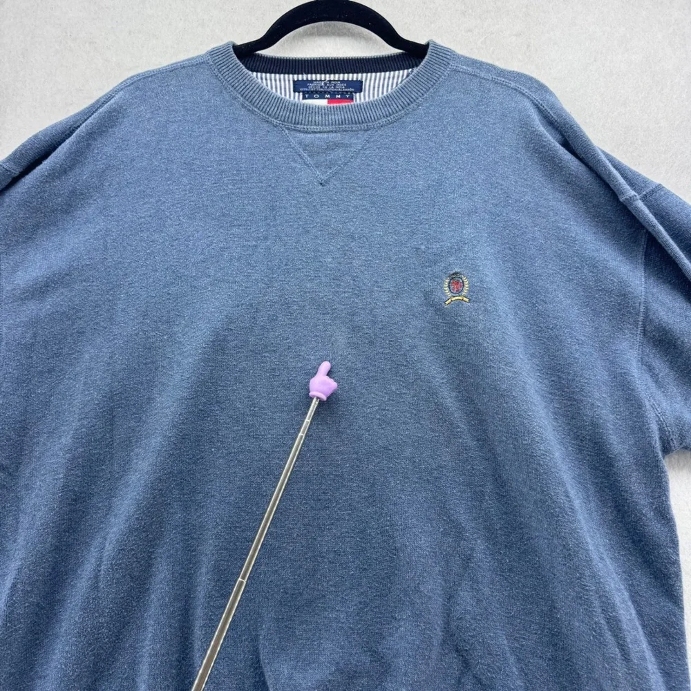VTG Tommy Hilfiger Men's‎ L Blue Crew Neck Sweater Long Sleeve Pullover Casual